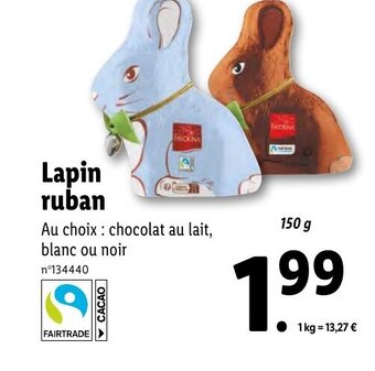 Lidl Lapin Ruban offre