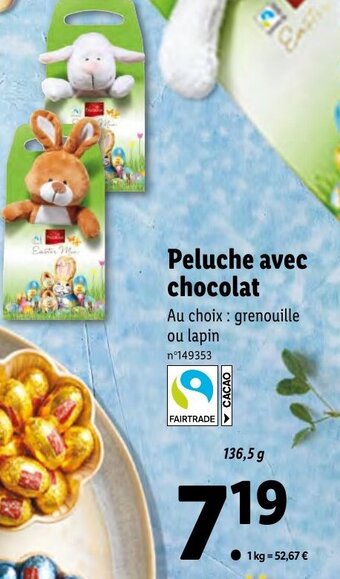Lidl Peluche Avec Chocolat offre