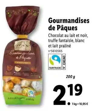 Lidl Gourmandises de Pâques offre