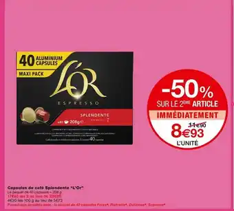 Monoprix Capsules de café splendente offre