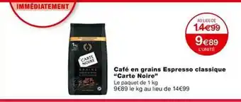 Monoprix Café en grains espresso classique offre