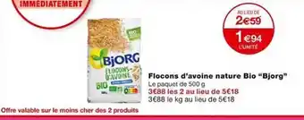 Monoprix Flocons d'avoine nature bio offre