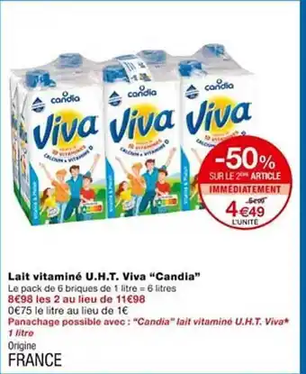 Monoprix Lait vitaminé u.h.t. viva offre