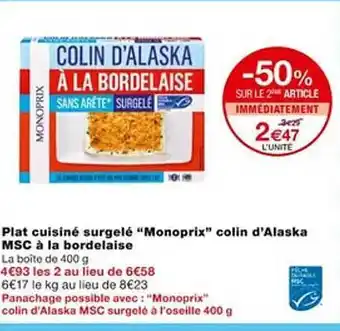 Plat cuisiné surgelé