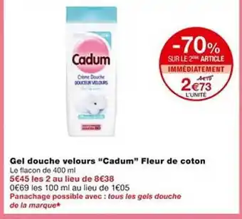 Monoprix Gel douche velours offre