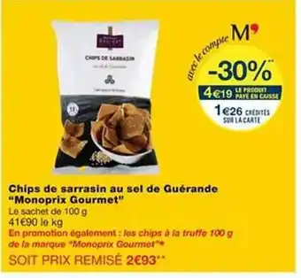 Monoprix Chips de sarrasin au sel de guérande offre