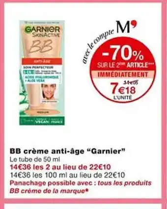 Monoprix Bb crème anti-âge offre
