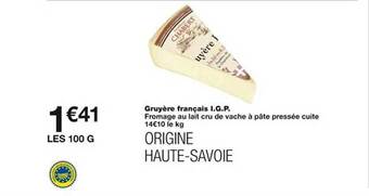 Monoprix Gruyère français i.g.p. offre
