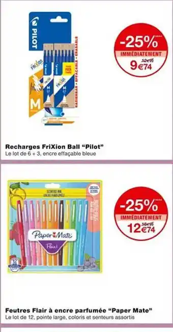 Monoprix Recharges frixion ball offre
