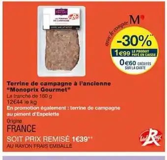 Monoprix Terrine de campagne à l'ancienne offre