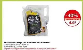 Monoprix Lessive recharge lait d'amande offre