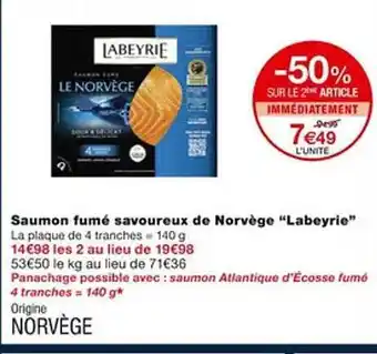 Monoprix Saumon fumé savoureux de norvège offre