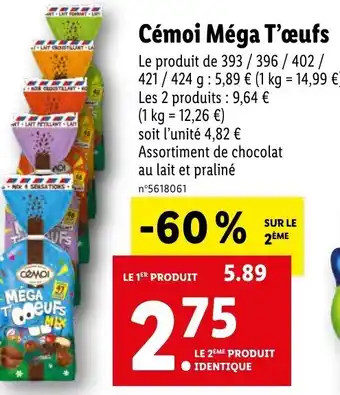 Lidl Cémoi Méga T'œufs offre