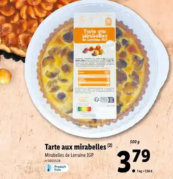 Lidl Tarte aux Mirabelles offre