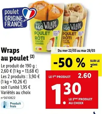 Lidl Wraps au Poulet offre
