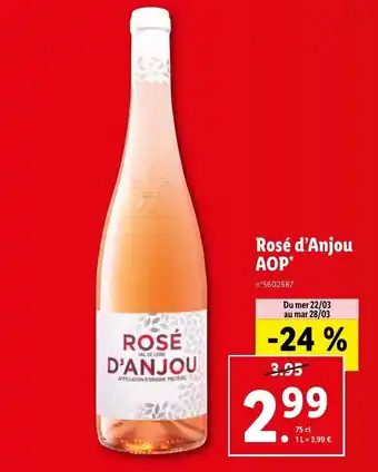 Lidl Rosé D'Anjou AOP offre