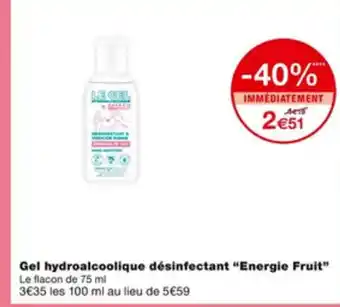 Monoprix Gel Hydroalcoolique Désinfectant Energie Fruit offre