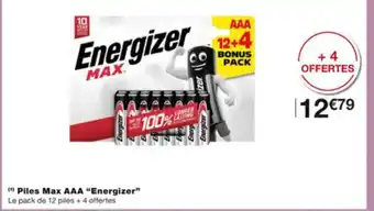 Monoprix Piles Max AAA Energizer offre