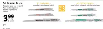 Lidl Set de Lames de Scie offre