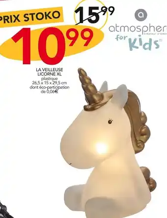 Stokomani La Veilleuse Licorne XL offre