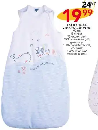 Stokomani La Gigoteuse Velours Coton Bio offre