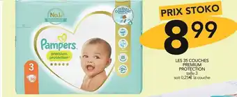 Stokomani Pampers Les 35 Couches Premium Protection offre