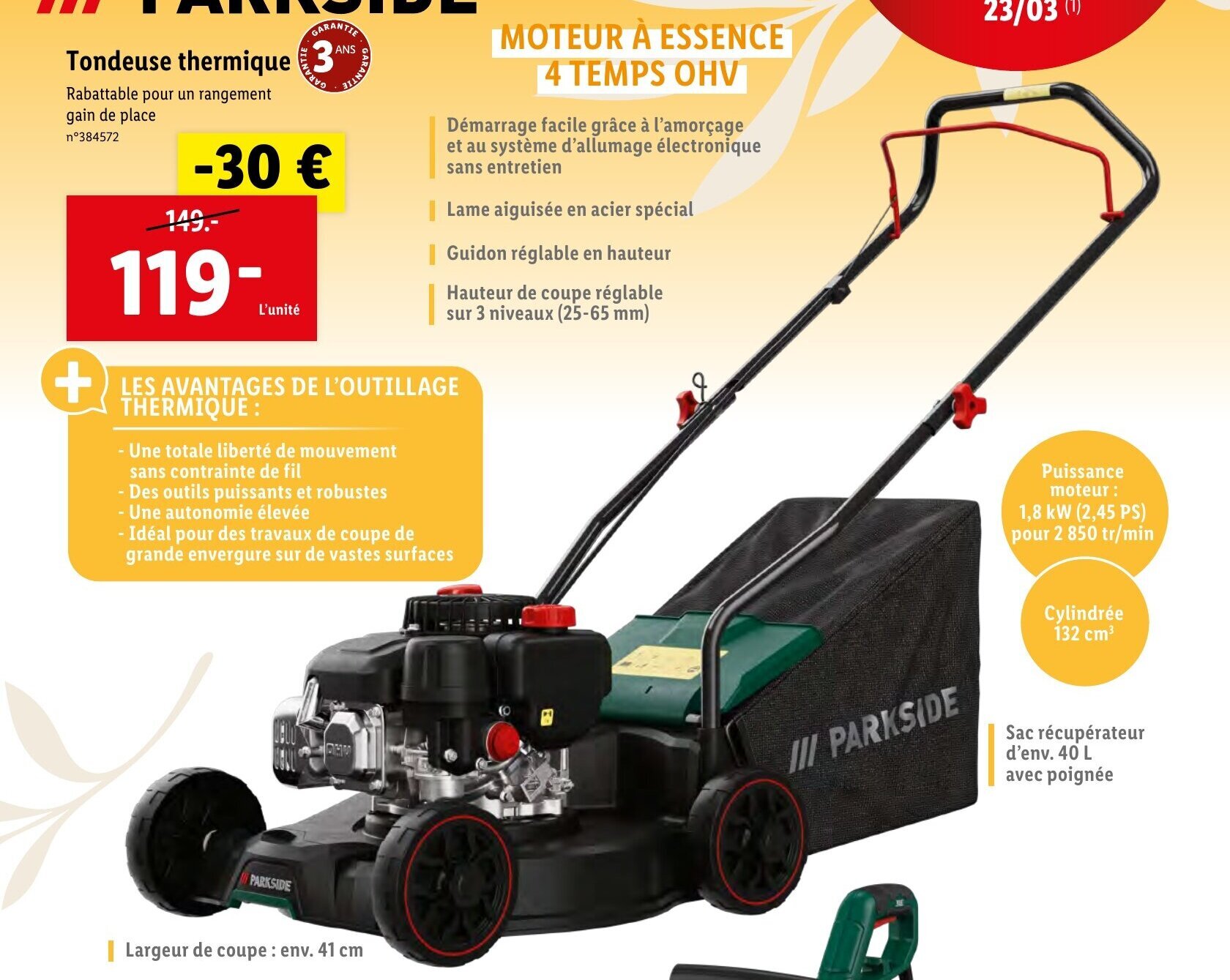 Promo Tondeuse Thermique chez Lidl