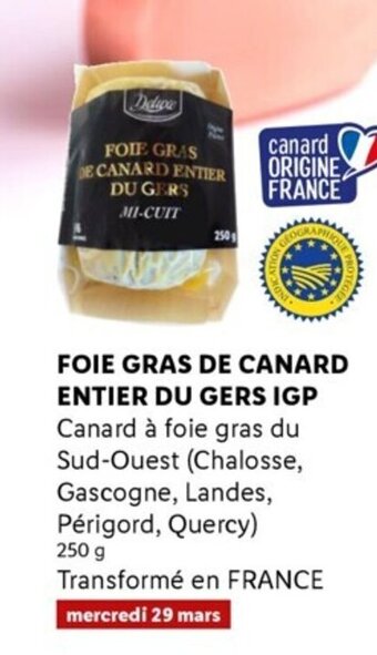 Lidl Foie Gras de Canard Entier Du Gers IGP offre
