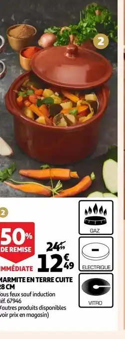 Auchan Marmite en terre cuite 28 cm offre