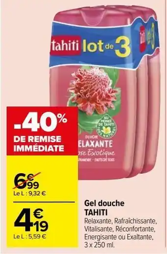 Carrefour Market Gel douche tahiti offre