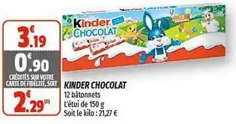 Coccimarket Kinder chocolat offre