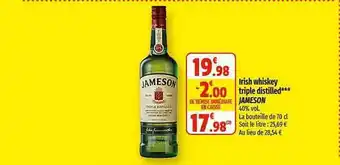 Coccinelle Express Irish whiskey triple distilled jameson offre