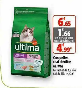 Coccinelle Supermarché Croquettes chat stérilisé ultima offre