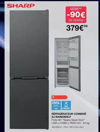 Costco Réfrigérateur combiné sj-ba09dmxlf sharp offre