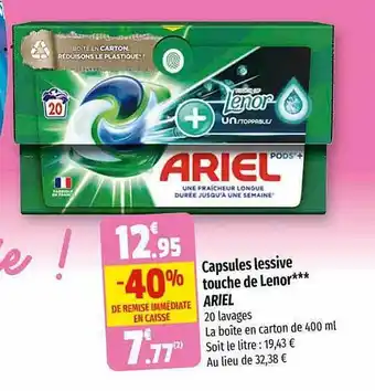 Coccinelle Supermarché Capsules lessive touche de lenor ariel offre