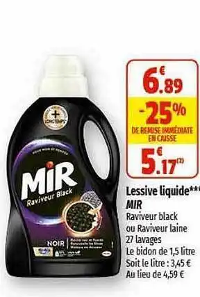 Coccinelle Supermarché Lessive liquide mir offre