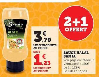 Hyper U Sauce halal samia offre