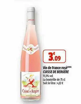 Coccinelle Supermarché Vin de france rosé cuisse de bergère offre
