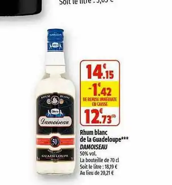 Coccinelle Supermarché Rhum blanc de la guadeloupe damoiseau offre