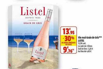 Coccinelle Supermarché Vin rosé grain de gris listel offre
