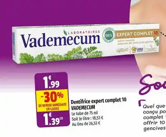 Coccinelle Supermarché Dentifrice expert complet 10 vademecum offre
