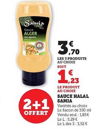 Hyper U Sauce halal samia offre