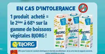 Coccinelle Supermarché La gamme de boissons végétales bjorg offre