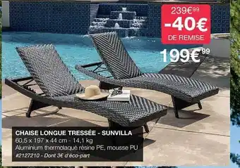 Costco Chaise longue tressée - sunvilla offre