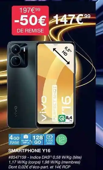 Costco Smartphone vivo y16 offre