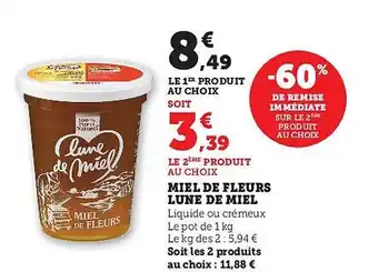 Hyper U Miel de fleurs lune de miel offre