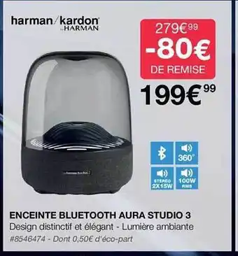 Enceinte bluetooth aura studio 3 harman-kardon