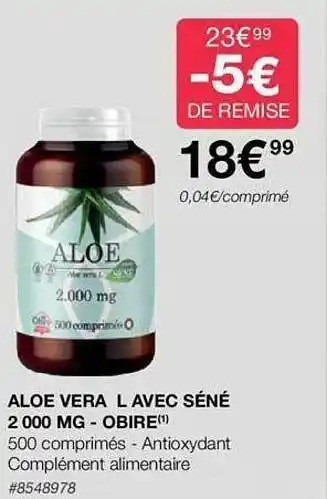Aloe vera l avec séné 2000 mg - obire