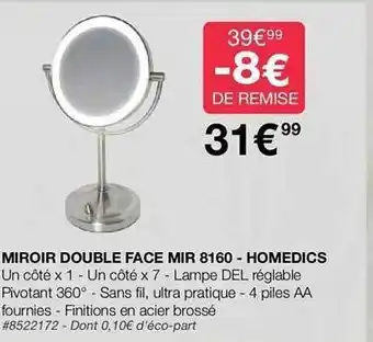 Miroir double face mir 8160 - homedics