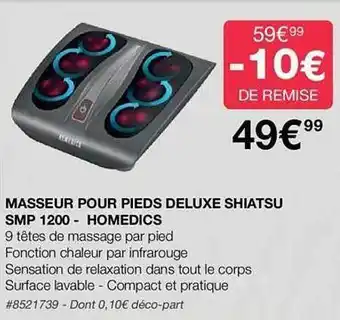Masseur pour pieds deluxe shiatsu smp 1200 - homedics